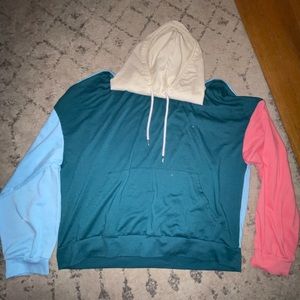 color block shein hoodie lightweight